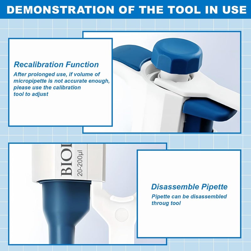 CryoKing Store Micropipette, 20-200ul Adjustable Single Channel Pipette, Manual Variable Volume Pipettor for Laboratory Scientific - Image 4